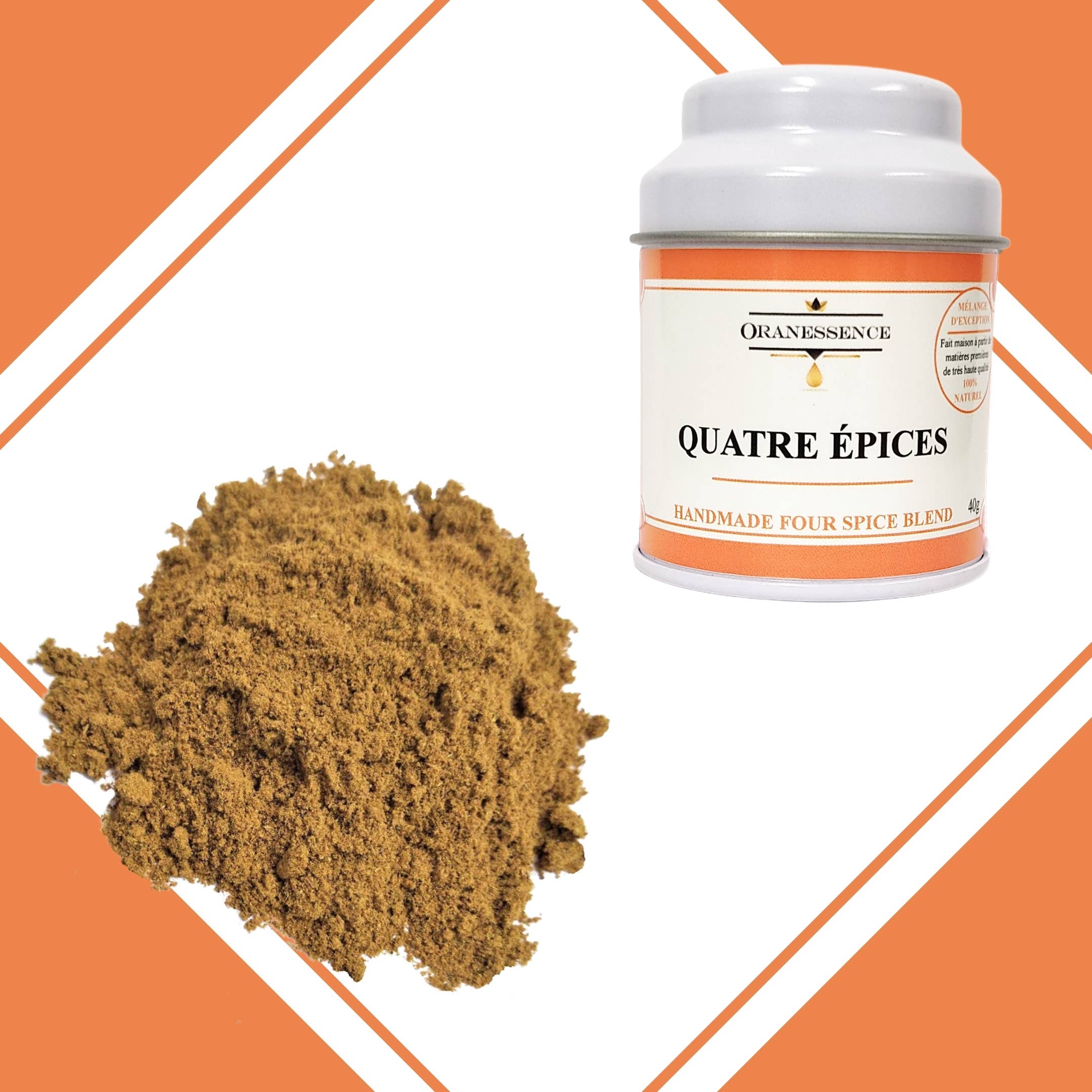 Oranessence - Vendita all'ingrosso Mix di spezie secche - Quattro spezie «classiche» (scatola da 40g)0