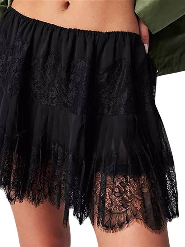 High Waist Lace Mini Skirt With Irregular Hem In Solid Color and other Purchase Wholesale mini shorts. Free Returns & Net 60 Terms on Faire trending on Faire.