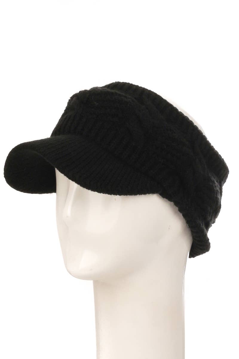 Collections by Fame Accessories - Wholesale Visor - Women's - Crochet Knit Sun Visor3