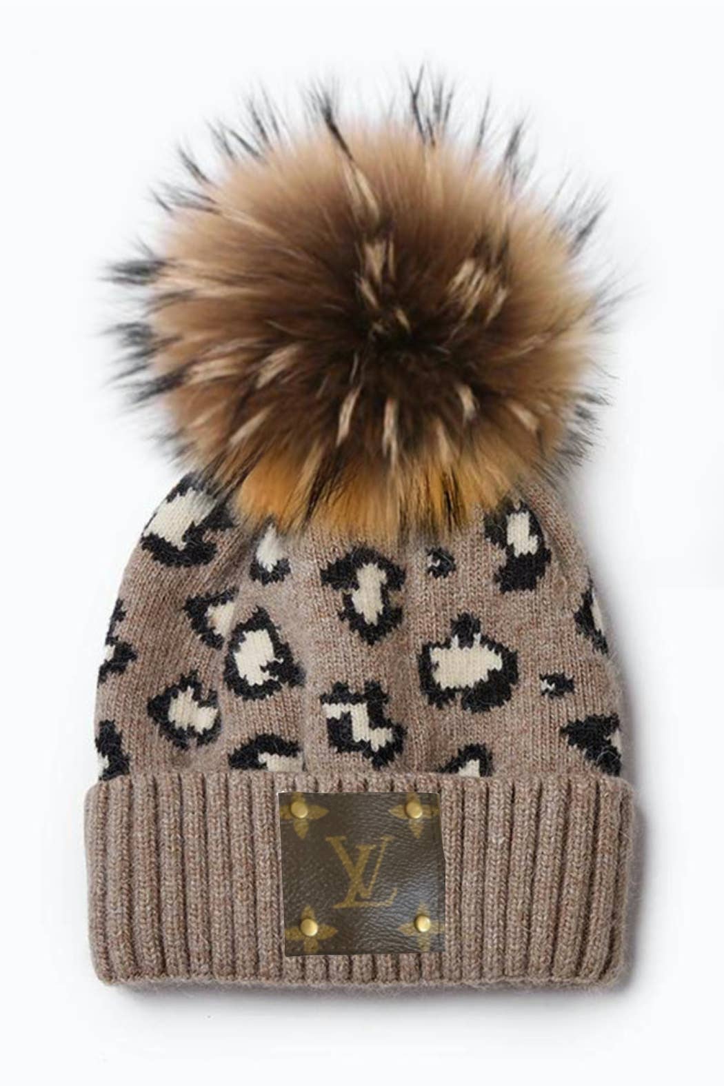 Embellish Your Life - Wholesale Beanie - Women's - Upcycled Cashmere Blend Leopard Beanie1