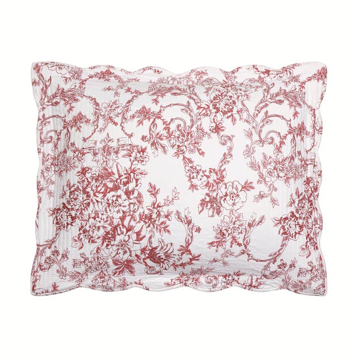 Peking Handicraft - Wholesale Bedding Set - GARDEN TOILE QUILT SET - RED - Modern Heirloom2