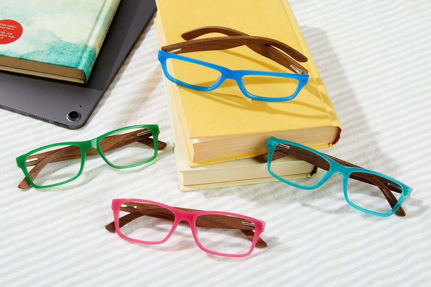 Blue Planet Eco-Eyewear - Wholesale Eyeglasses - Unisex - BP20732 Anza - Aqua / Walnut Wood -Blue Light Filtering Lens2