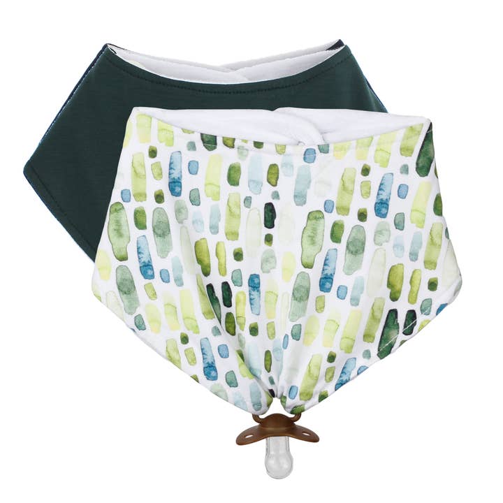 Ensemble de bavoirs pour bébé avec bandana en bambou — Green and Bear It pour la vente par Doodalou