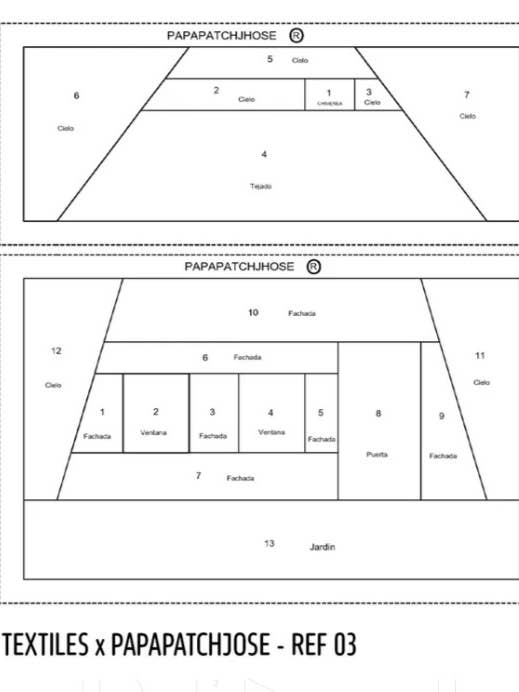 REF03 (MAISON) - Bloc de patchwork - 100 % coton pour la vente par Artiq Textiles