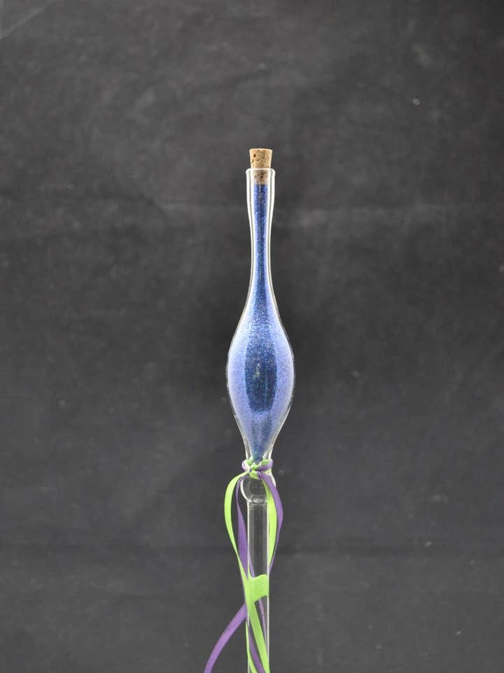 Blue Fairy Dust Glass Wand for wholesale by Crystal Dragon