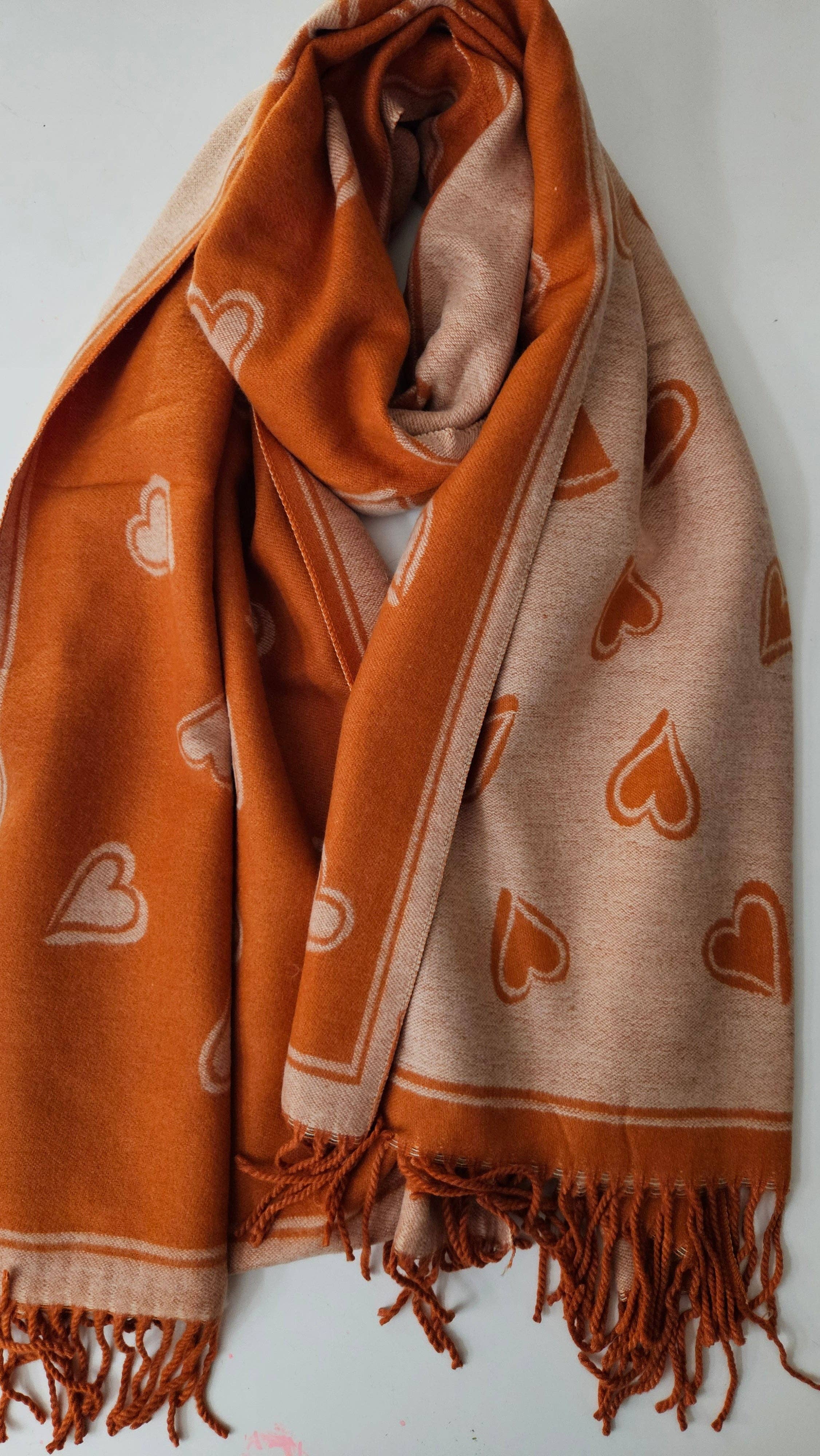 Shimena - Wholesale Scarf - Women's - Heart Pattern Cashmere-Blend Scarf – Ultra Soft & Elegant0