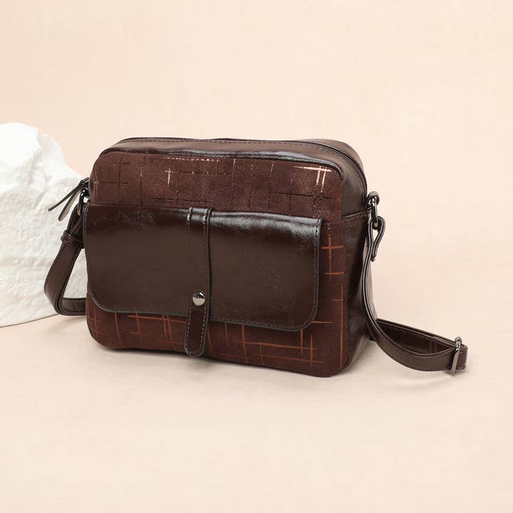 INES DELAURE – Engroshandel Skuldertaske – til kvinder – Bi-materiale skuldertaske1