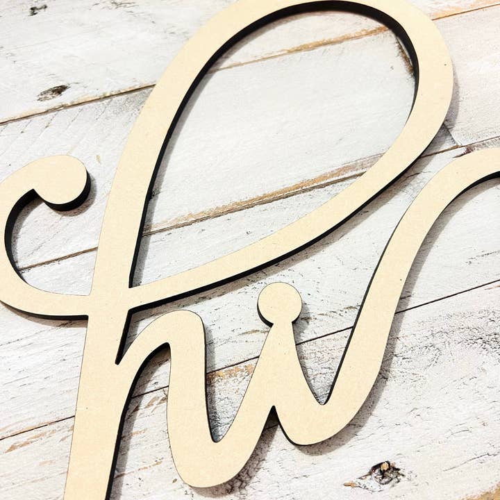 Krafty Supply - Wholesale Wall Accent - Connected Letters | Hi Word | Wooden Word Cutouts2