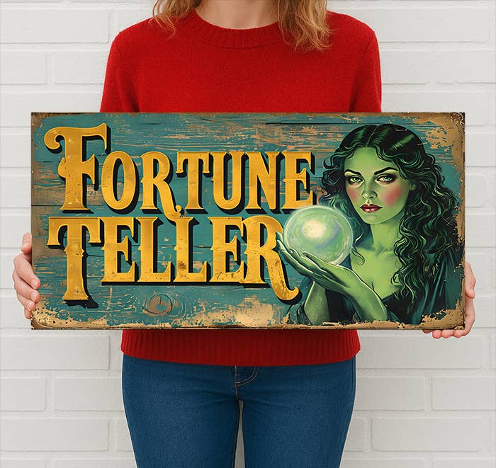 The British Metal Signs Company - Wholesale Sign - Fortune Teller Metal Sign – Vintage Mystic Palm Reading Art0