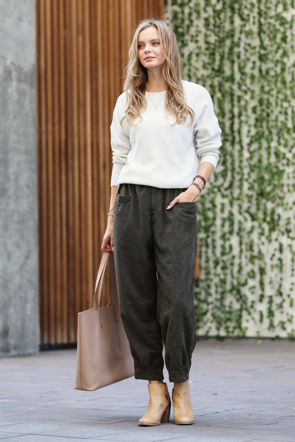 42POPS - Wholesale Pants - Women's - ,,,_.Corduroy Front pocket Baggy Pants7