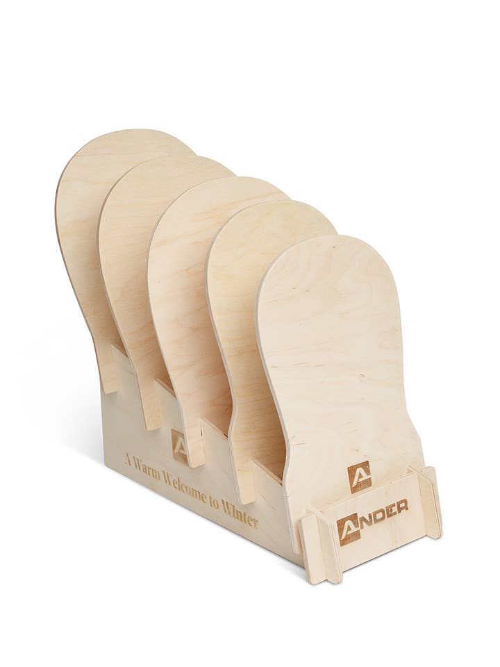 BEANIE Display Stand on counter by Ander – Wooden, Branded for wholesale by Ander