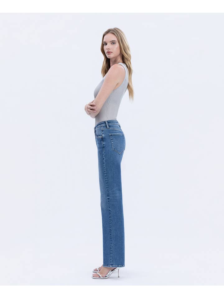 DREAMLAND HIGH RISE FULL LENGTH SLIM WIDE JEANS T6502 for wholesale on Faire6