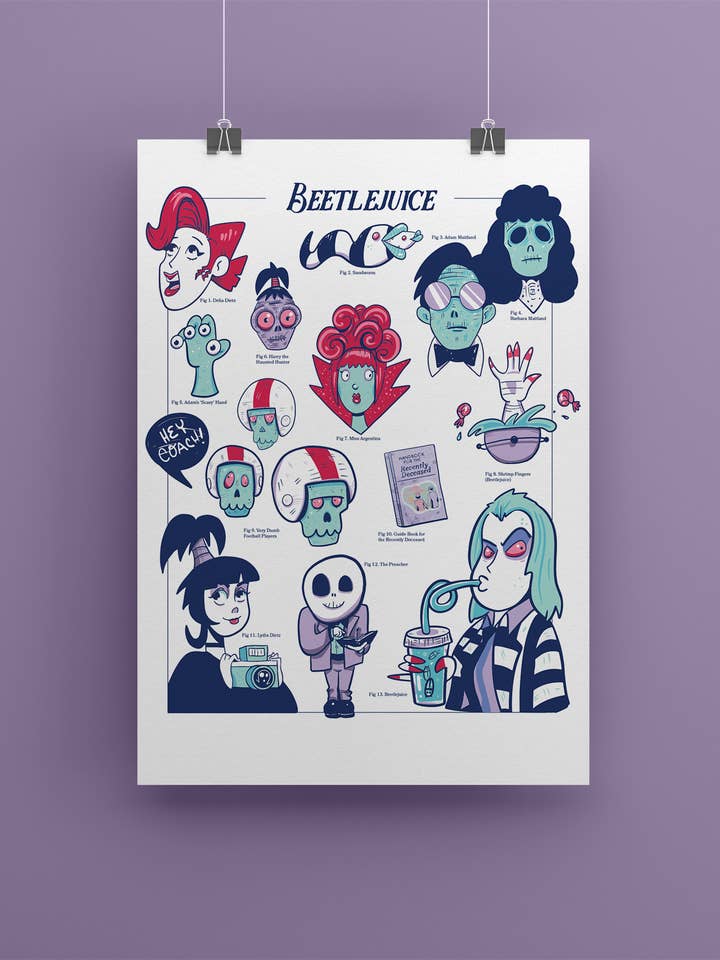 Beetlejuice Field Guide Art Print for wholesale by by Sarah Simpson