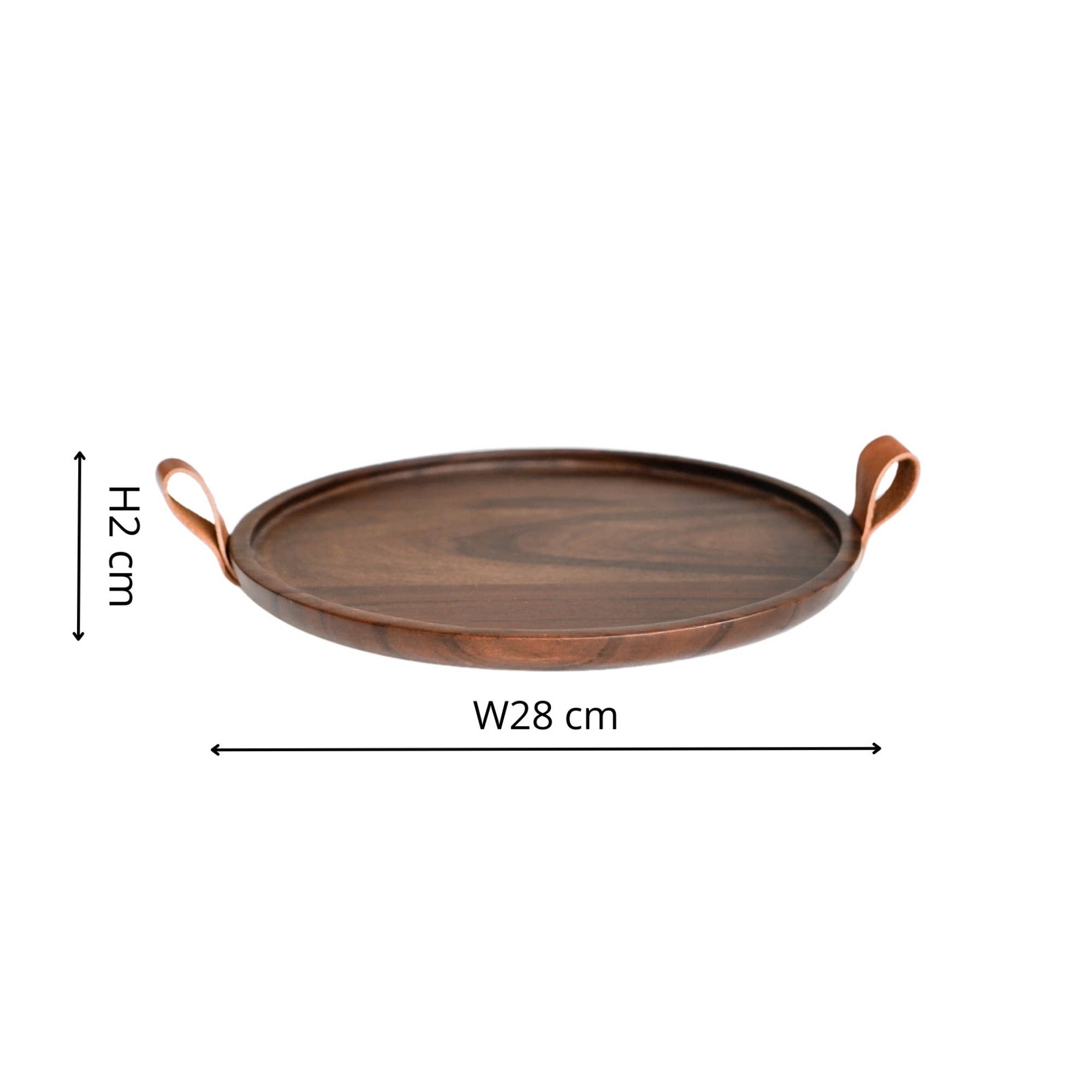 Ivyline – wholesale Candle holder – Harvey Acacia Wood Walnut Wooden Candle Plate D28cm1