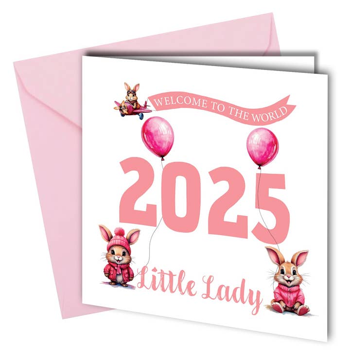 #1819 2025 Little Lady New Baby Card for wholesale by Close to the Bone Greeting Cards and Gifts