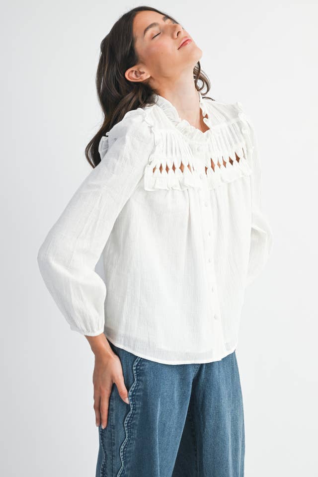 Camellia - Vente Chemisier – femme - BLOUSE AVEC DÉTAILS VOLANTÉS12