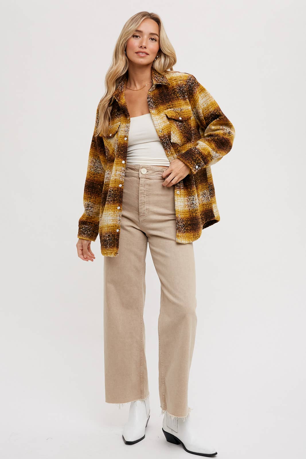 Bluivy - Wholesale Shirt Jacket/Shacket - Women's - BUTTON DOWN FLANNEL SHACKET11