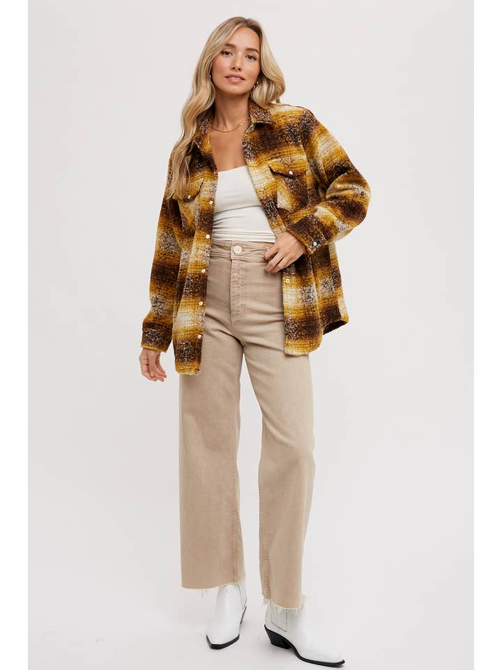 Bluivy - Wholesale Shirt Jacket/Shacket - Women's - BUTTON DOWN FLANNEL SHACKET11