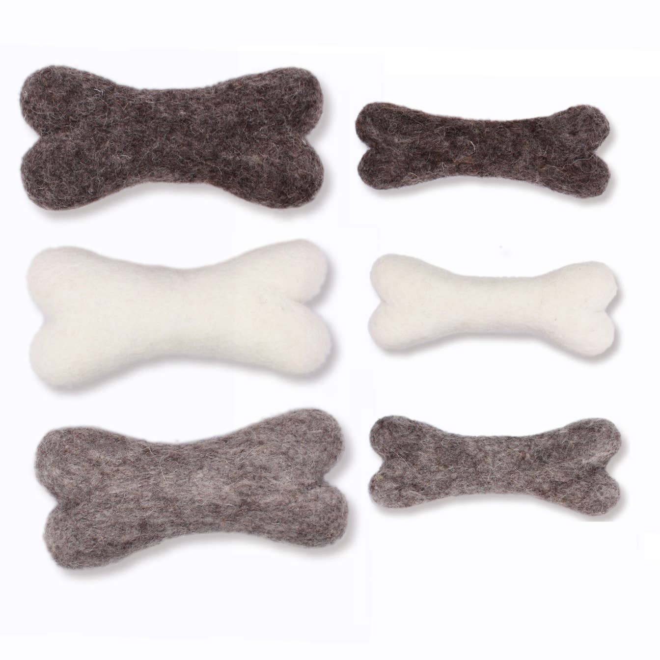 Ethical Global - Wholesale Pet Chew Toy - Dog - Eco Wool Dog Bones/Toys: Brown, Gray, White (Fair Trade)7