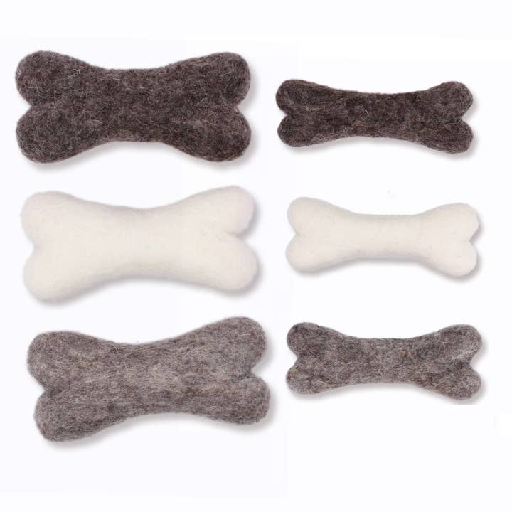 Eco Wool Dog Bones/Toys: Brown, Gray, White (Fair Trade) and other Purchase Wholesale dog chew bones. Free Returns & Net 60 Terms on Faire trending on Faire.