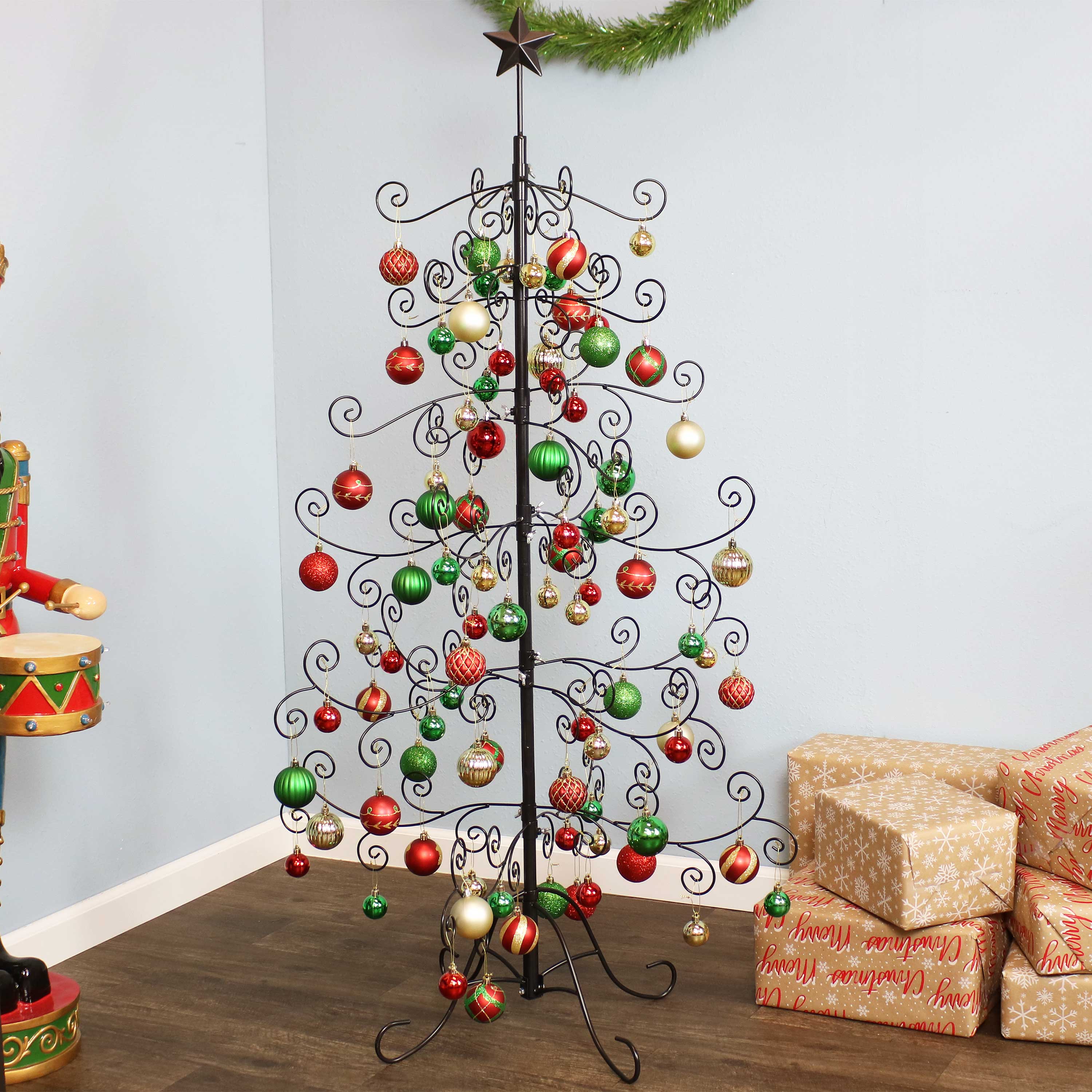 Sunnydaze Decor - Wholesale Christmas Decoration - Noelle Indoor Black Metal Christmas Ornament Tree - 5 ft7