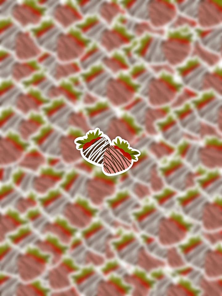 Sticker fraises enrobées de chocolat pour la vente par CreationsByMaddied