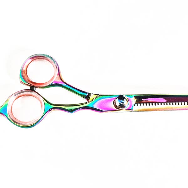 HOLLYWOOD NAILS - Wholesale Hair Scissors - Hairdressing scissors set professional rainbow colour thinner.3