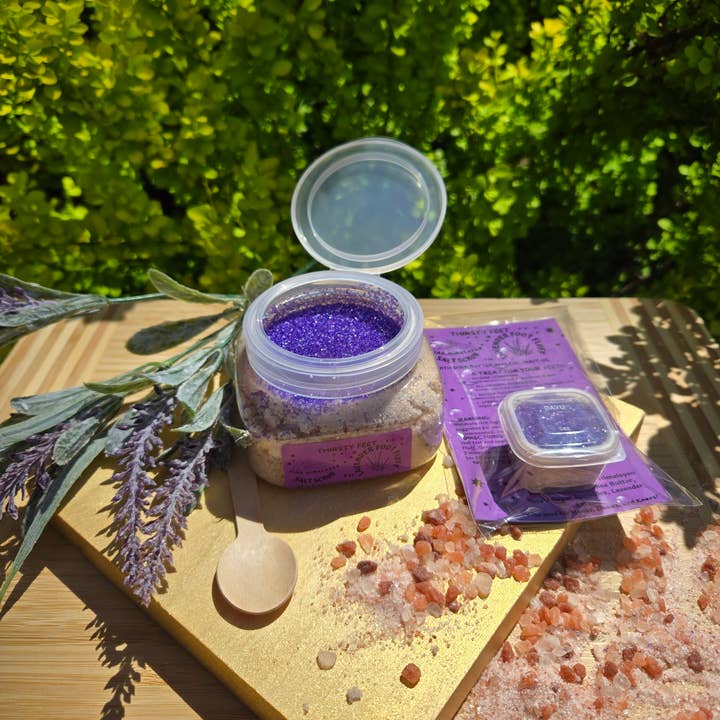THIRSTY FEET™️ - Wholesale Foot Scrub/Polish - Lavender Salt Foot Fluff Sugar Scrub 8 oz Jar1