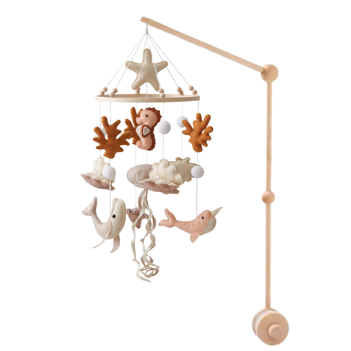 Joymaxx - Wholesale Baby Mobile - Handmade baby mobile Gentle Pearl Sea | Felt & Wood10