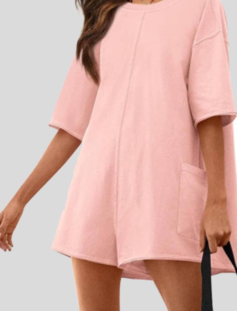 safistyle - Wholesale Romper - Women's - Short Sleeve Backless V-Neck Loose Romper6