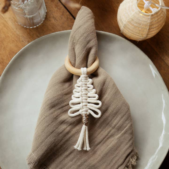 The Frenchie Knot - Wholesale Napkin Ring - Macrame christmas napkin ring2
