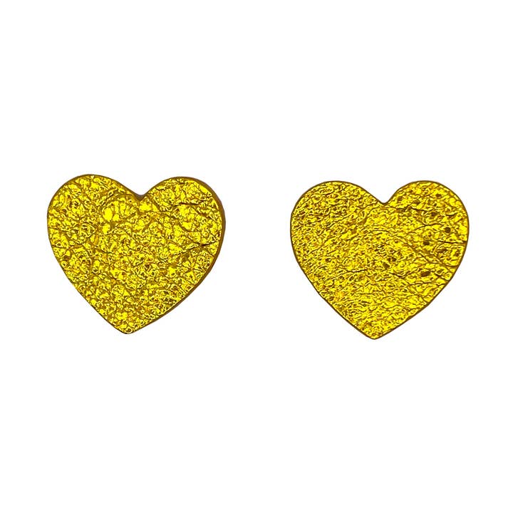 Gula hjärtformade läderörhängen för wholesale av Manali