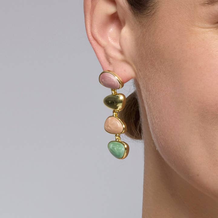 Luxenter - Wholesale Dangle Earrings - Pendientes Luxenter Bolhy acabado oro 18k1