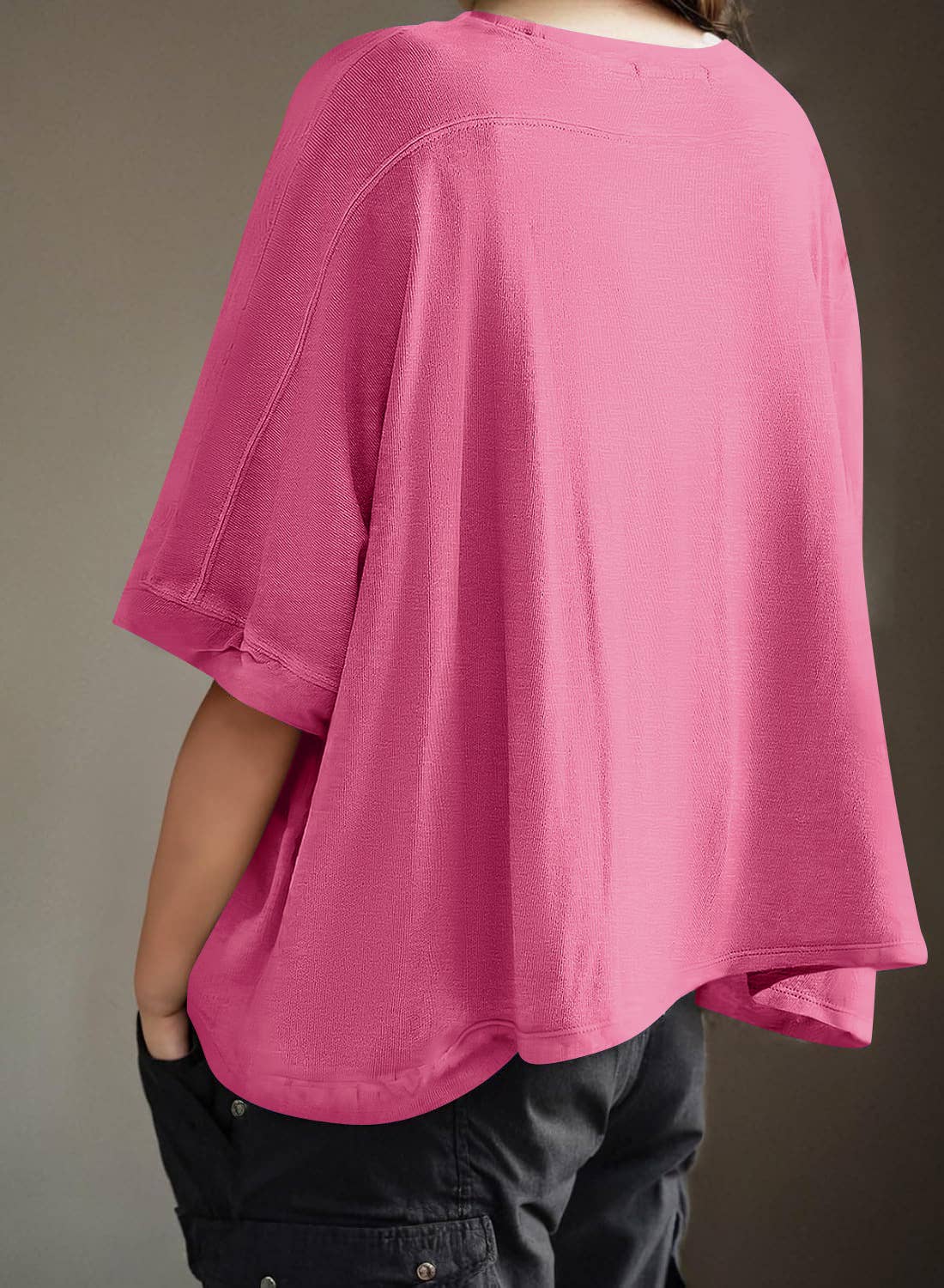 HIDDENBRAND - Wholesale T-Shirt - Women's - Casual Oversized Bat-Sleeved T-Shirt12