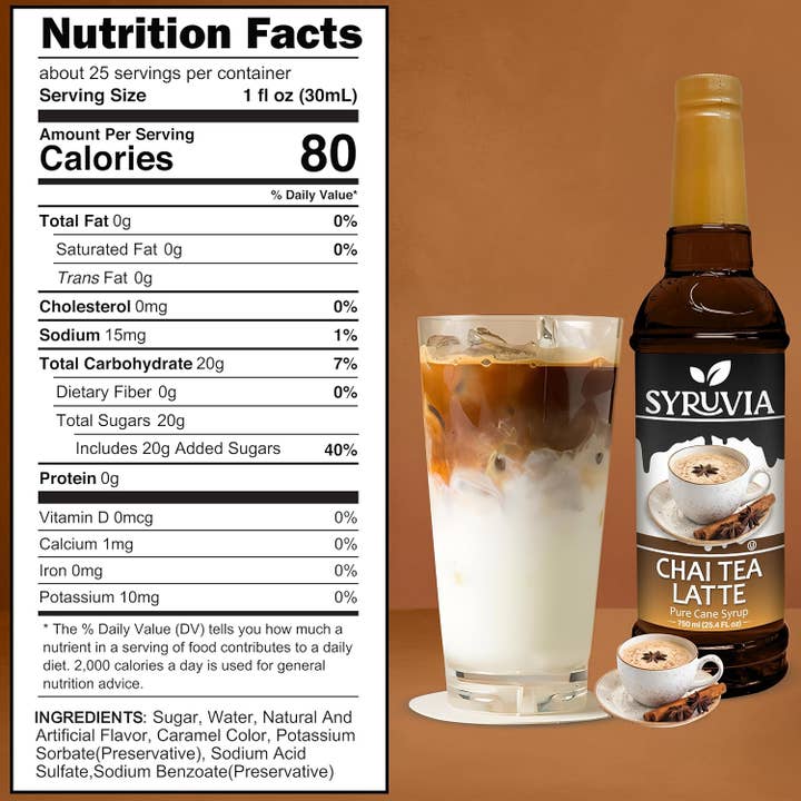 Syruvia - Wholesale Flavored Syrup - Chai Tea Latte2
