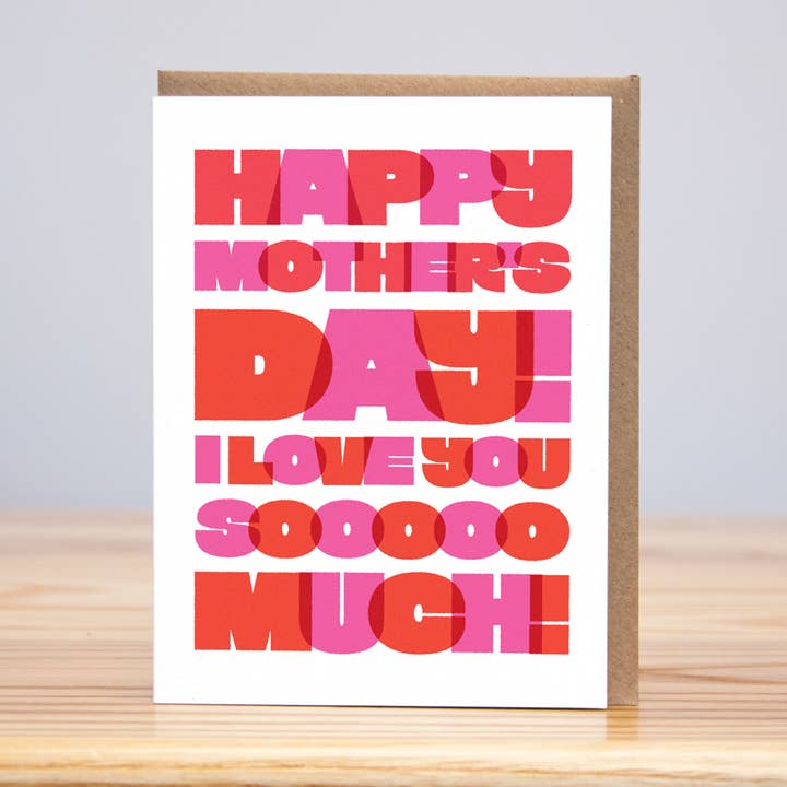Mother's Day Love Big Block (Letterpress) for wholesale by Huckleberry Letterpress