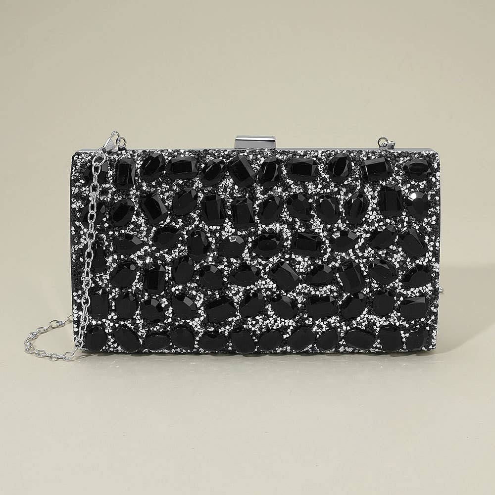 Sensibling Corp. - Wholesale Clutch Bag - Women's - Faceted Stone Embellished Evening Clutch Bag0