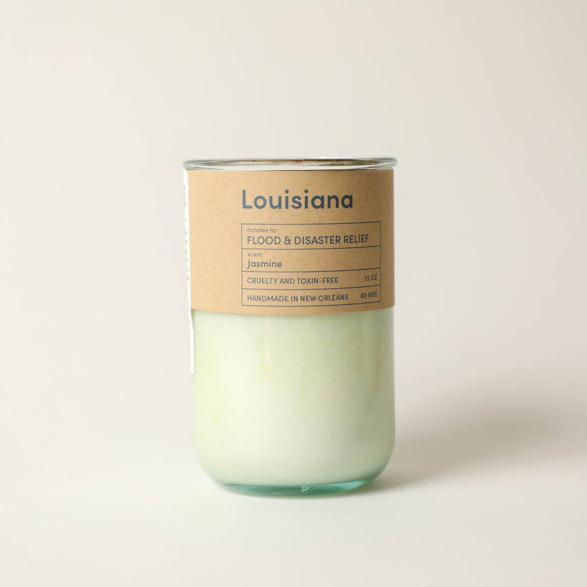Goods That Matter – wholesale Jar/filled candle – Louisiana Disaster Relief - Jasmine Candle Eco Soy Recycled1