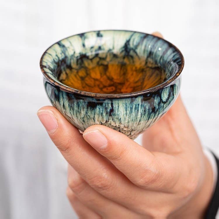 Otterware – wholesale Coffee/tea cup – Handmade Artisanal Tenmoku Glaze Tasting Cup (Single)44
