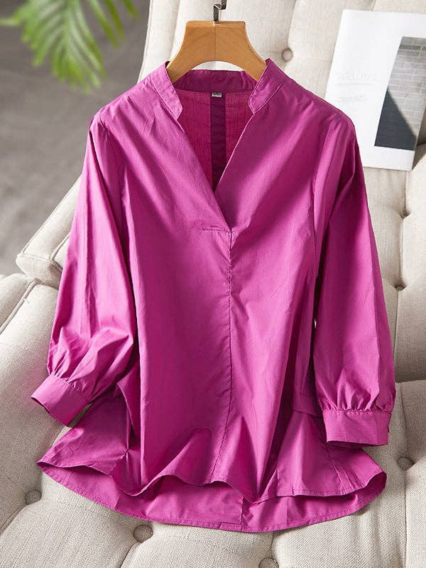 VividLux - Venta al por mayor Blusa - Mujer - Blusa Urban de color liso con cuello alto15