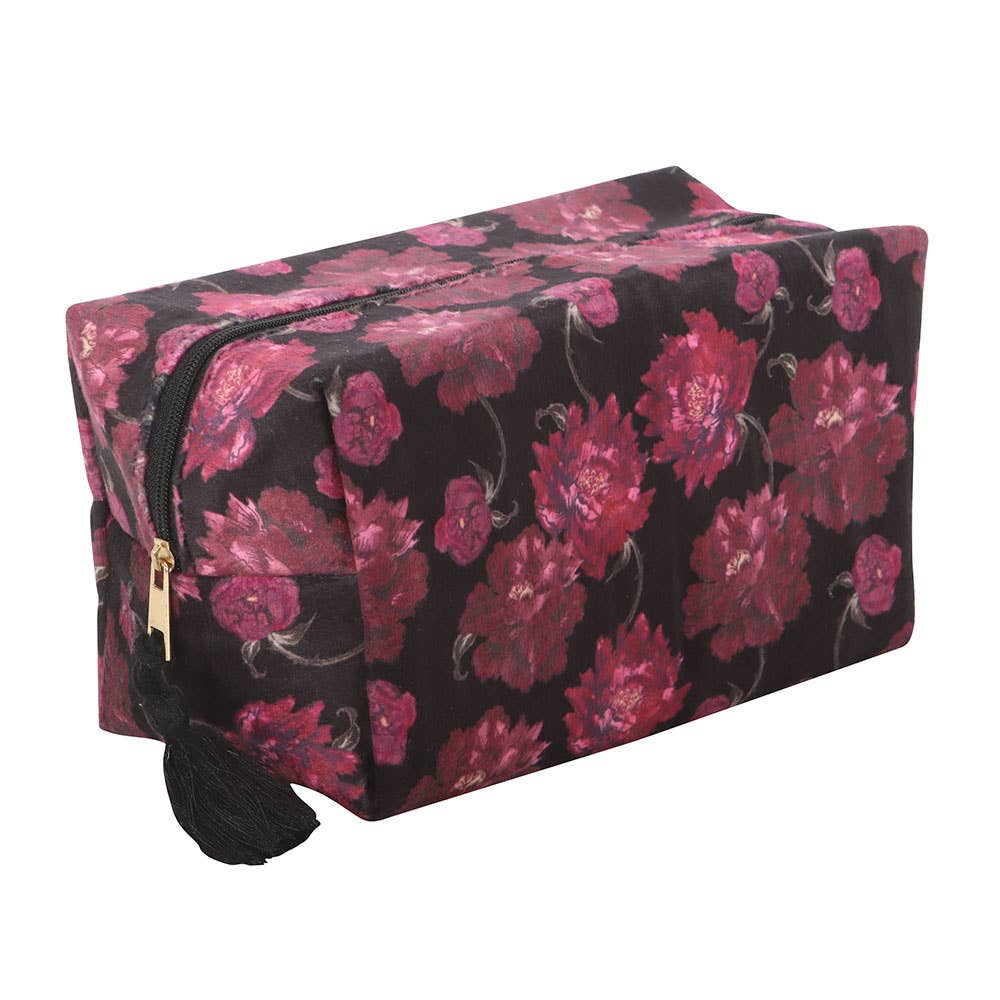 Something Different Wholesale - Wholesale Make-up tas/toilettas - Donkere Romantiek Bloemenprint Make-uptas3