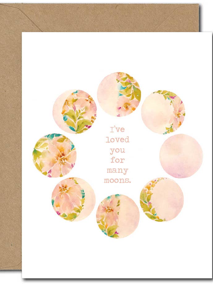 Many Moons GREETING CARD for wholesale by June Watercolor