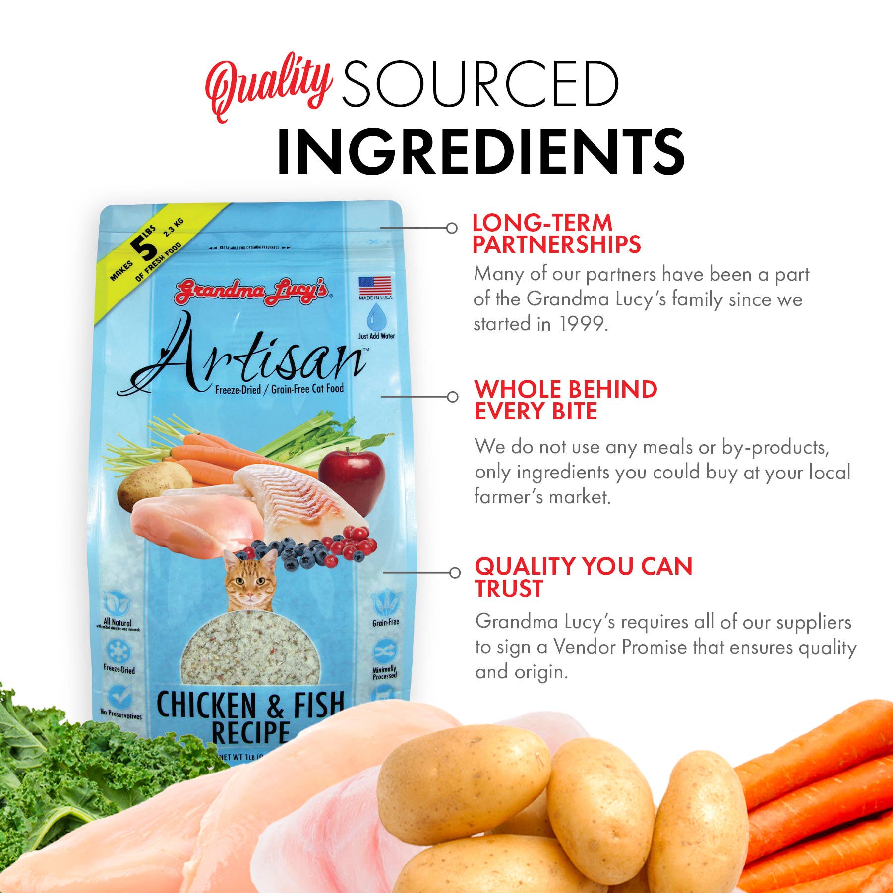 Grandma Lucy's - Wholesale Pet Food - Cat - Artisan Chicken & Fish Cat Food – 1lb5