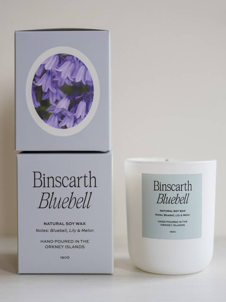 Binscarth Bluebell Luxury Soy Candle - Made in Scotland for wholesale by Moonshine Candle Co.