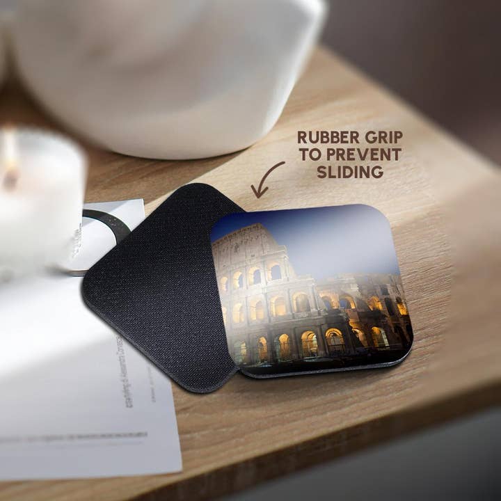 3dRose - Wholesale Coasters - 3dRose, Italy, Rome, Colosseum. Night scene at landmark., Coaster10