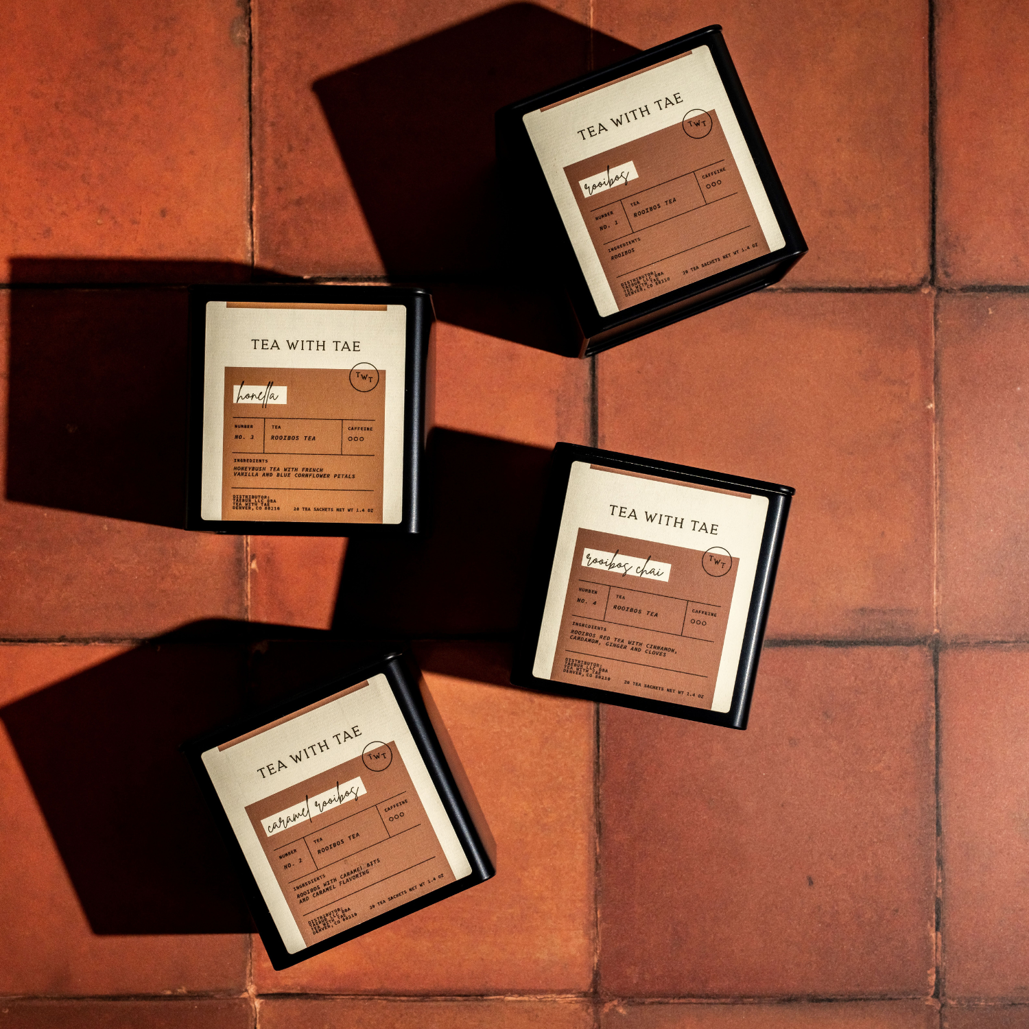 Tea with Tae – Engroshandel Teposer – Rooibos Chai urtete gavedåse (20 teposer)1