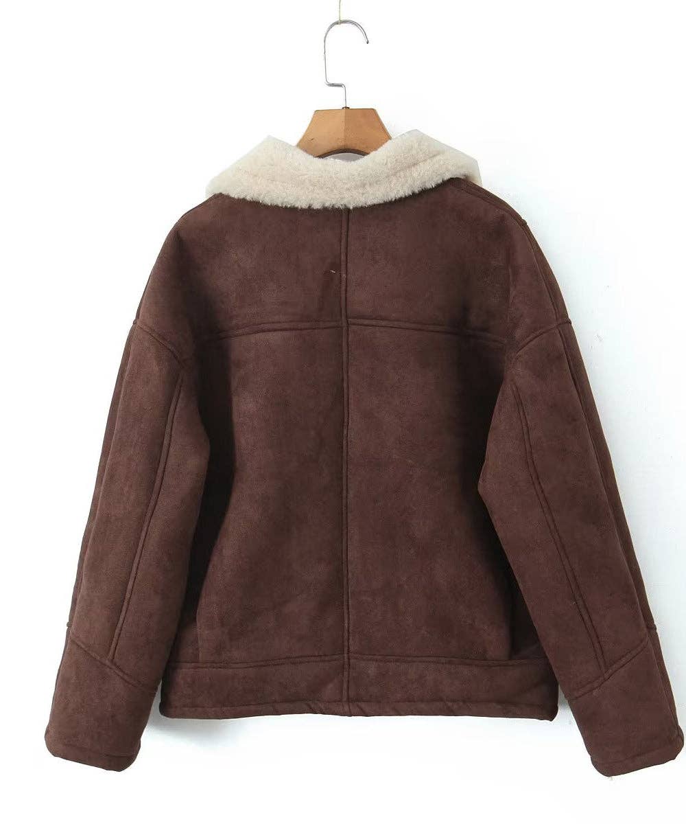 Aria Romance - Wholesale Bont/kunstbontjas - Dames - Retro lamsleren trenchcoat6