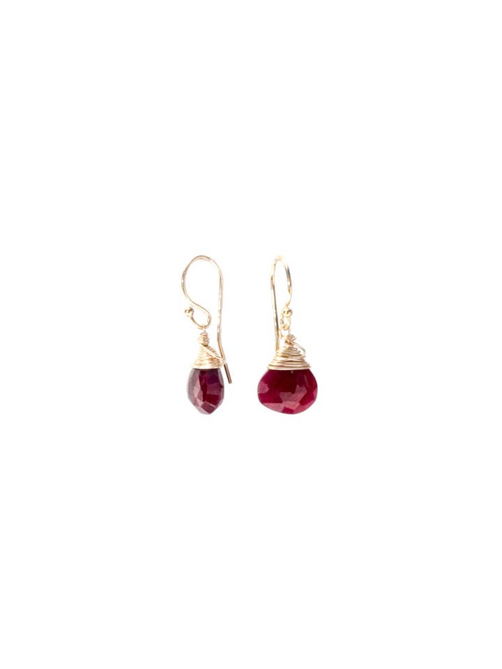 Jill Short Drop Earring in Ruby for wholesale by A Blonde and Her Bag