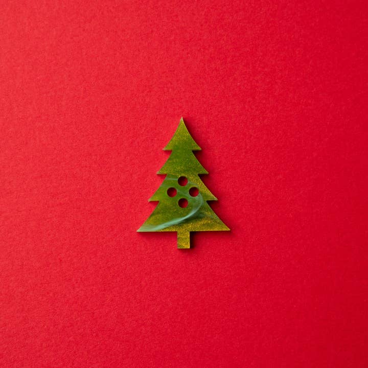 Christmas Tree Button for wholesale by OddBorn
