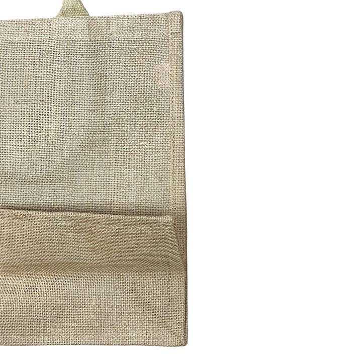 Natural Customized Value Large Burlap Tote Bag With Your Logo/Text for wholesale on Faire
